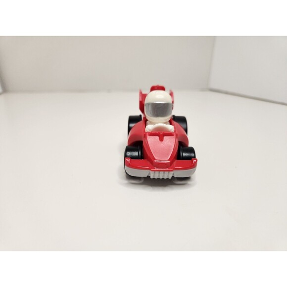 Fisher Price Little People Race Car Red Wheelies White Helmet - Picture 5 of 7